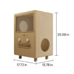 Solid Wood Two-Tier Cat House Side Table - Image 10
