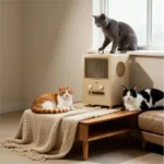 Solid Wood Two-Tier Cat House Side Table - Image 9