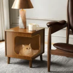 Vintage Pet Friendly Wood Side Table & Nightstand - Image 6