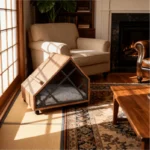 Walnut A-Frame Cat House Side Table - Image 3