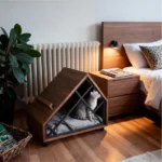 Walnut A-Frame Cat House Side Table - Image 4