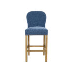 Blue Chenille Fabric Counter Stool - Image 4