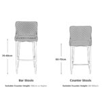 Blue Chenille Fabric Counter Stool - Image 10