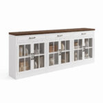 Elowen White Glass Door Sideboard Cabinet
