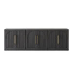 Aurevyn Black Fluted Sideboard Cabinet