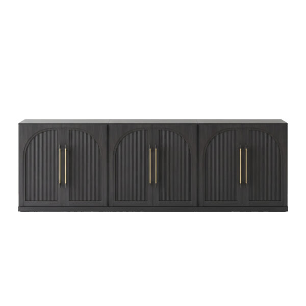 Aurevyn Black Fluted Sideboard Cabinet