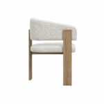Emlyn Neutral Fabric Dining Armchair - Image 3