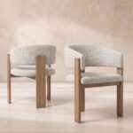 Emlyn Neutral Fabric Dining Armchair - Image 5