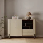 Opulence Leather Sideboard Cabinet with drawers and shelves