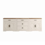 Aurelia Cream Geometric Diamond Sideboard Buffet Cabinet