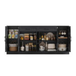 Ravelle Matte Black Sideboard Cabinet - Image 3